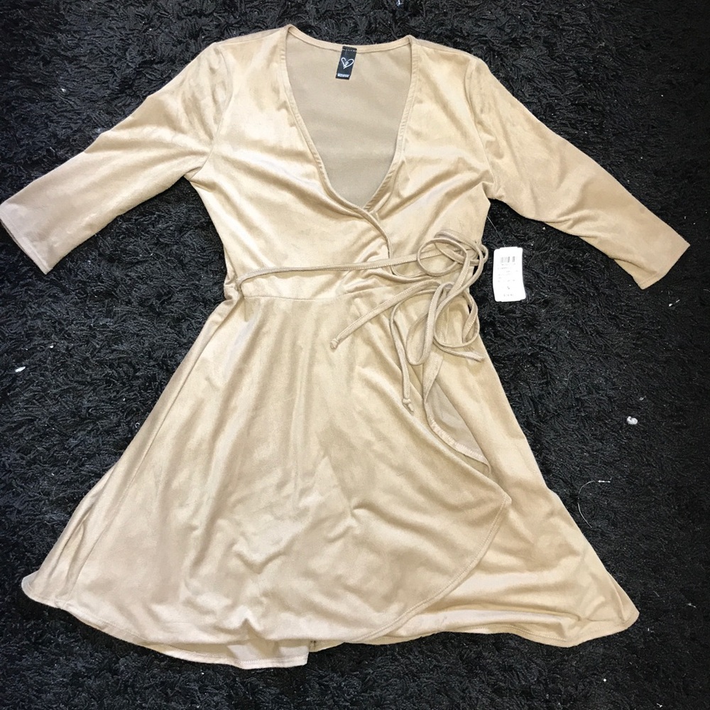 Nude, suede dress